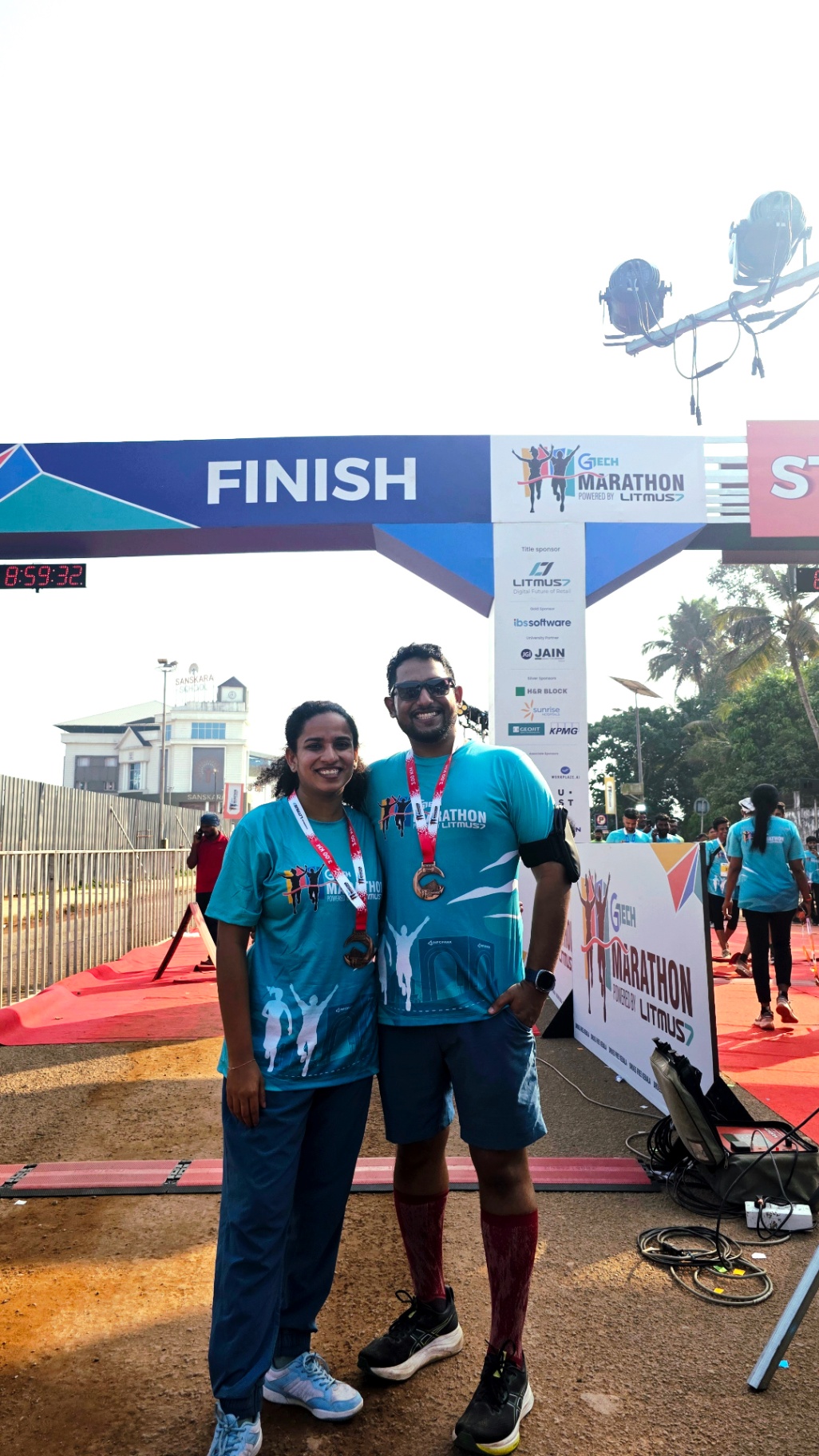 Crossing finish lines together